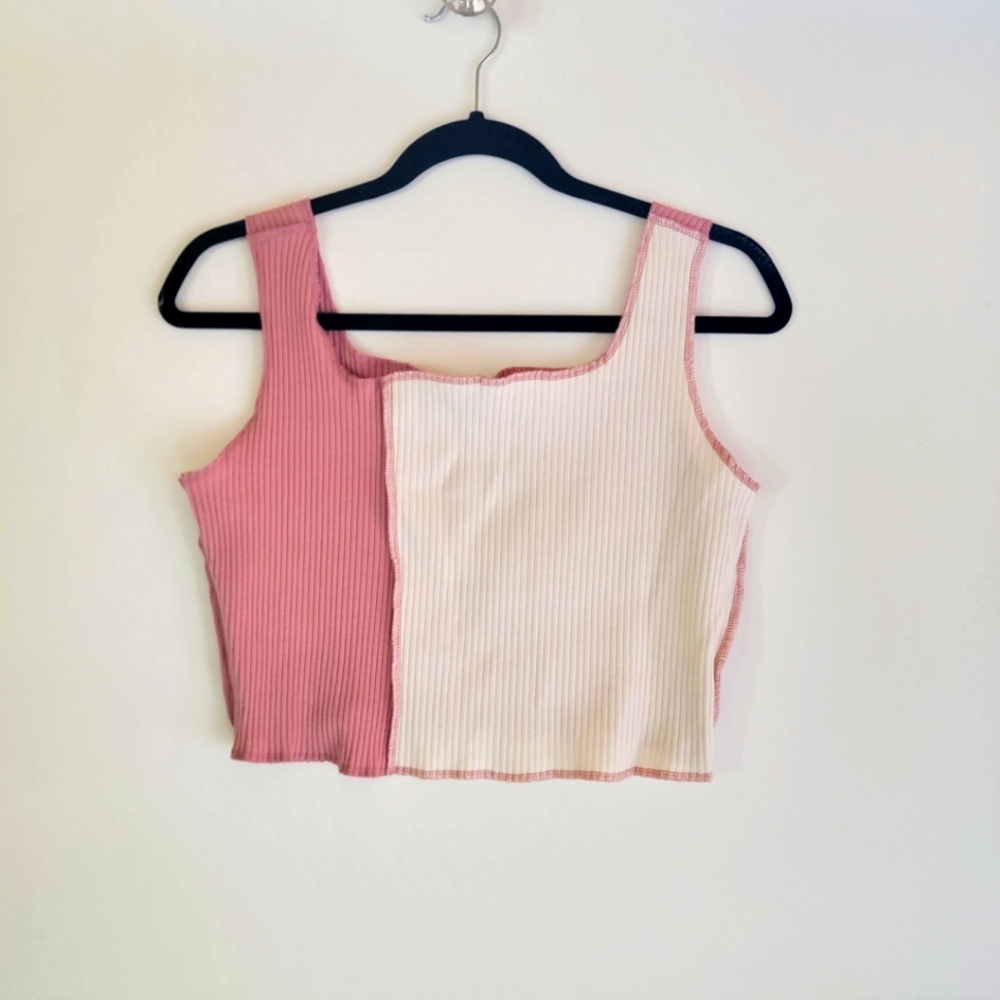 PAPERMOON | Sleeveless two-tone crop top Medium